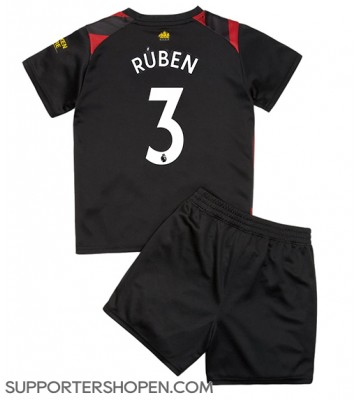 Manchester City Ruben Dias #3 Bortatröja Barn 2022-23 Kortärmad (+ korta byxor)